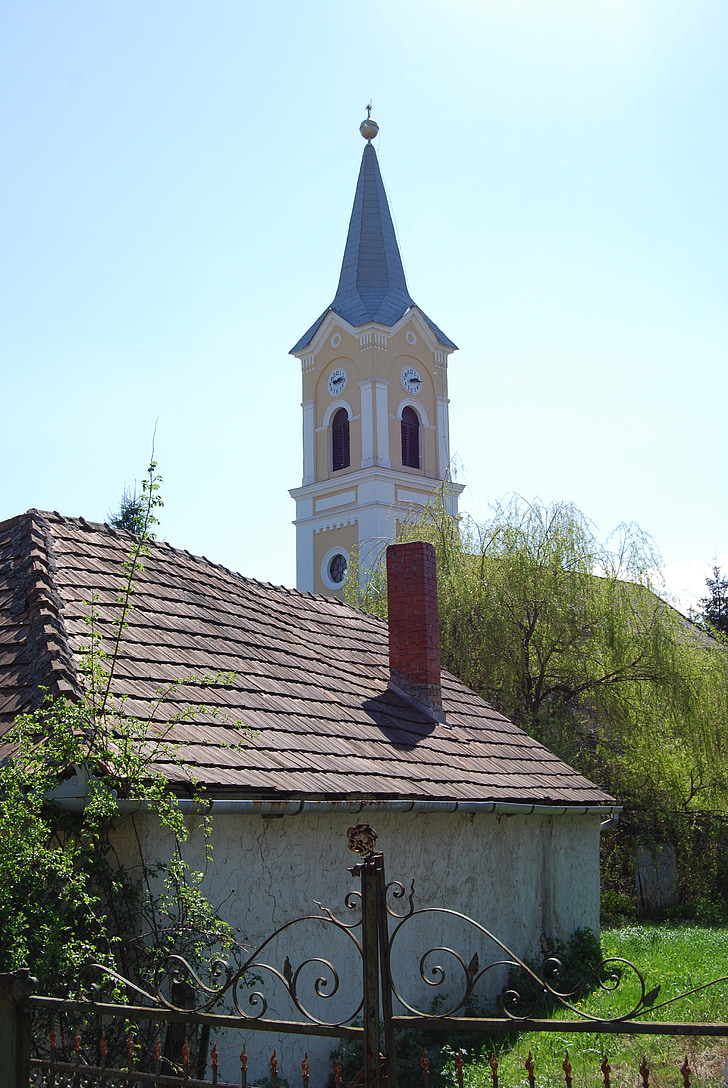 kirke, landsbyen, kirkebygning