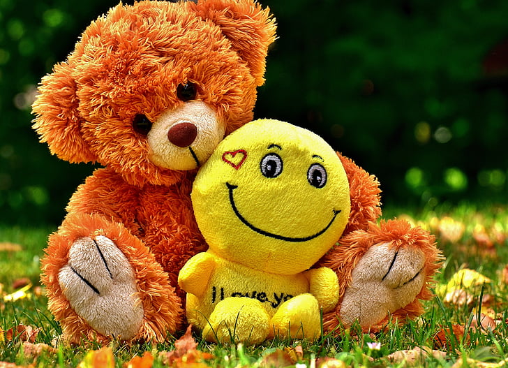 Teddy, Manis, Smiley, Cinta, mainan lunak, boneka beruang, mewah