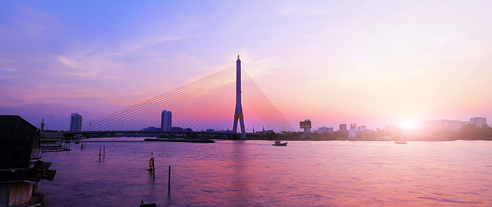 Rama VIII Köprüsü, Bangkok, Tayland, Köprü, Rama, seyahat, Tasarım