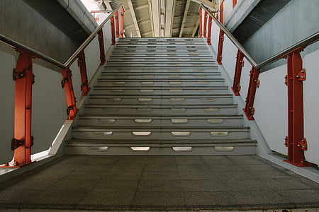 estación de tren, metro, tránsito, escalera, escaleras, metro, transporte