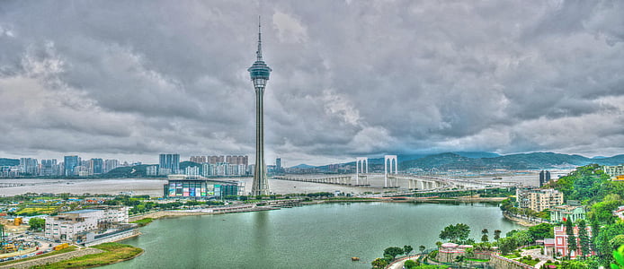 Macau tower, South bay lake, Panorama, Bishop hill