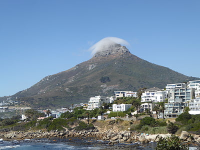 cape town, lion head, south africa, sea, mountain, nature, beach
