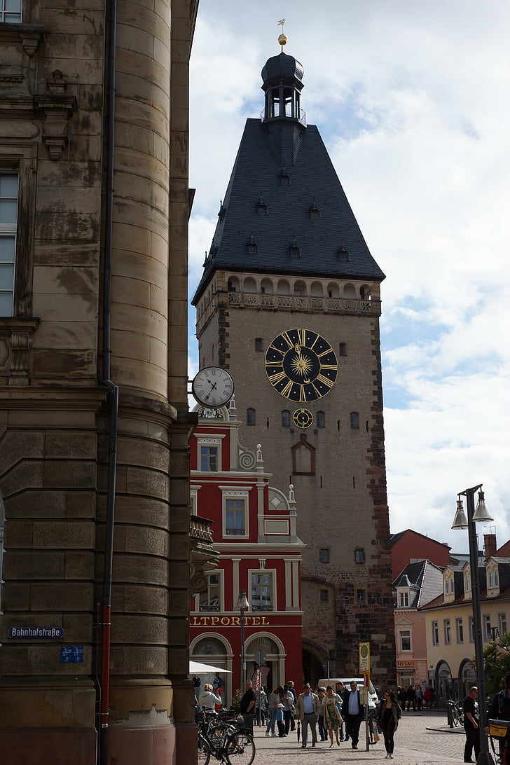 speyer, post place, old gate, city gate, post, old town, bahnhofstr