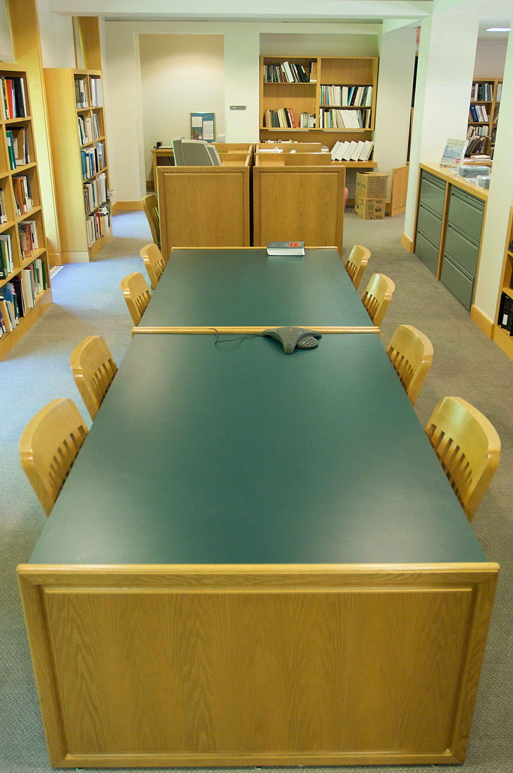 γραφείο, βιβλιοθήκη, χώρο, τραπέζια, έπιπλα