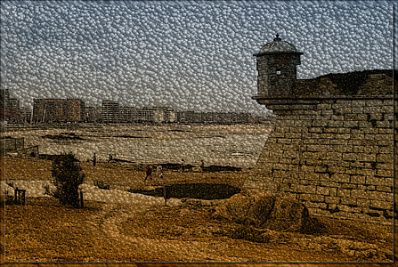 defensieve muur, oude muur, torentje, Figuur, stemming, Fort, Belem