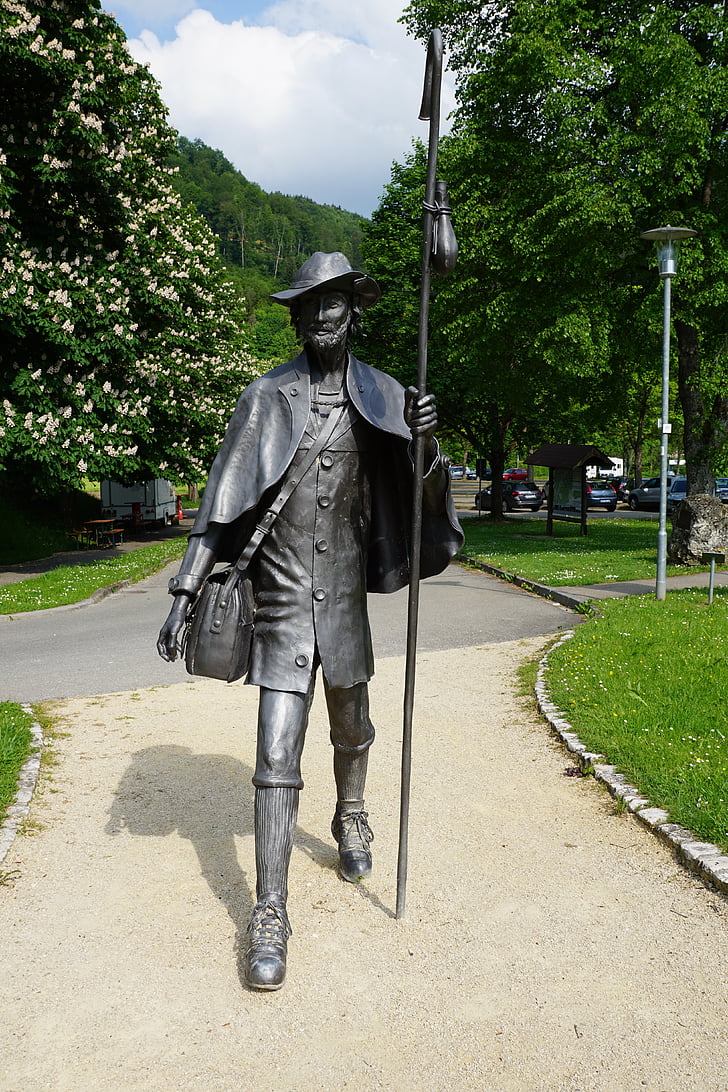Wanderer, statue, beuron, Tyskland, væk, figur, køre