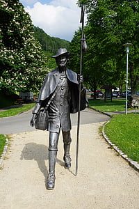 Wanderer, Statue, Beuron, Deutschland, entfernt, Abbildung, laufen