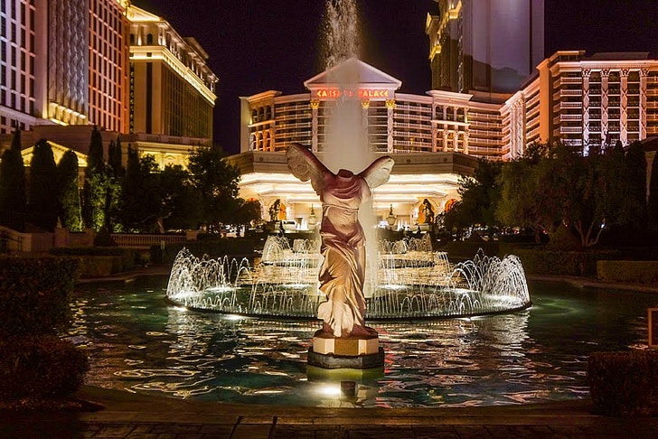 Caesars, Paleis, Las vegas, Nevada, Hotel, fontein, het platform