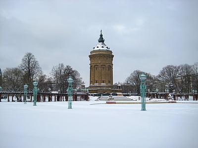 Mannheim, Château d’eau, Allemagne, lieux d’intérêt, Historiquement, bâtiment, architecture