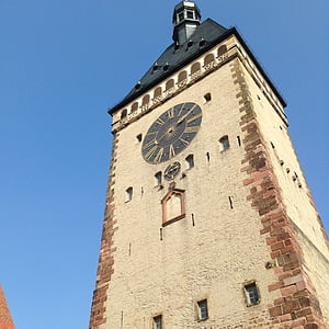 Speyer, byport, gamlebyen, gamle gate, tårnet, arkitektur, klokke