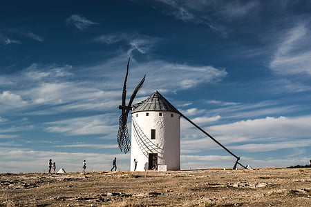 mill, wind, grind, tourist, tourism, windmill, windmills
