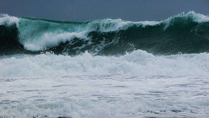 bølge, Smashing, vind, Storm, sjøen, vann, kysten