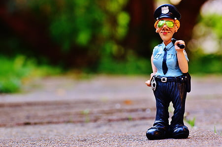 Free photo: policewoman, police, police car, figure, funny, fun, handcuffs  | Hippopx