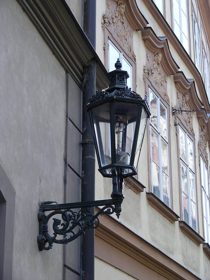 lanterna, Prague, República Tcheca, Art nouveau, lâmpada