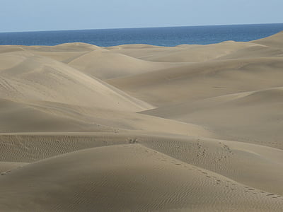 plage, dunes, dune, mer, vague, nature, îles Canaries