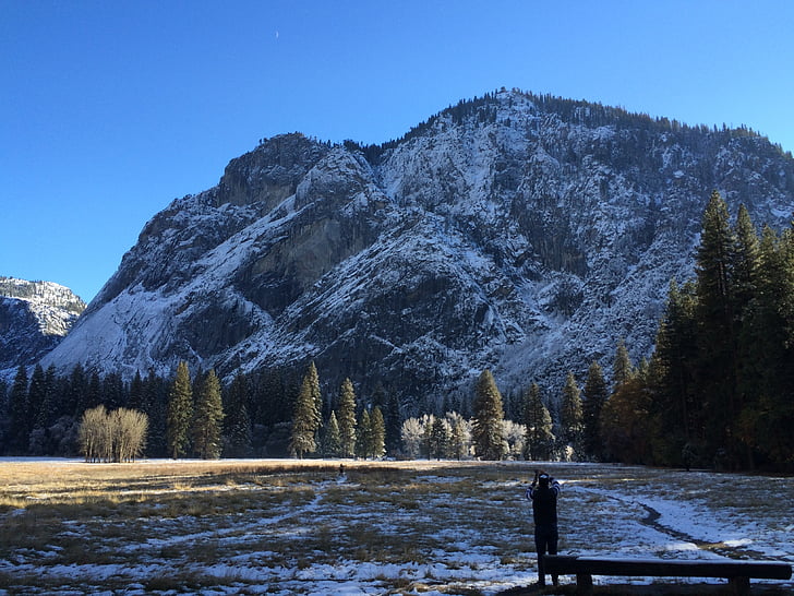 Verenigde Staten, Yosemite park, landschap, Bergen, natuur, berg, sneeuw
