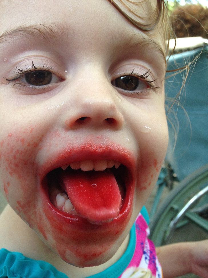 popsicle, summer, red, girl, silly, outdoors, fun