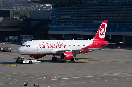 máy bay, Air berlin, máy bay Airbus a320, máy bay phản lực, máy bay chở khách, Sân bay, Zurich