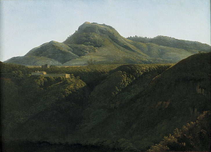 Jean-joseph-xavier bidault, maleri, kunst, olie på lærred, landskab, bjerge, skov