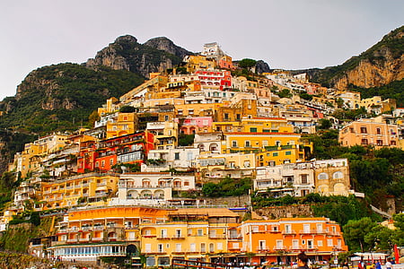 positano, italy, town, colors, colorful, tourism, vacation