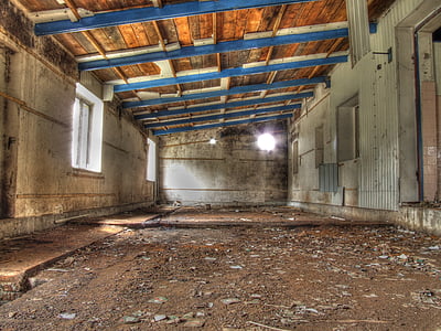 HDR, garaj, vechi, abandonat, sala, atelier de lucru, Fabrica