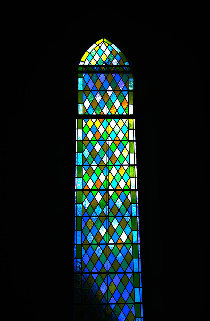 church, window, stained glass, diamond, colourful, architecture, building