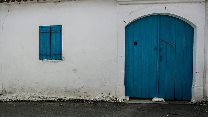 Κύπρος, Ξυλοτύμπου, παλιό σπίτι, αρχιτεκτονική, εξωτερικό, μπλε, λευκό