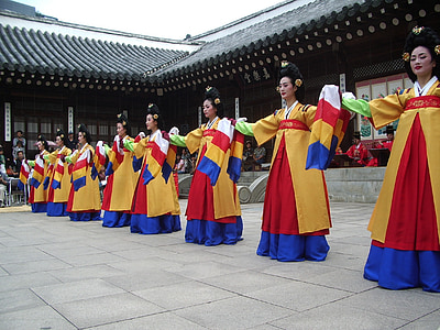 Korea, Dans, templet, tradition, kultur, Asia, Asiatiska