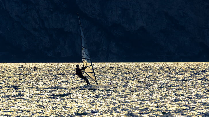 windsurfing, vodní sporty, vítr, voda, vlna, sportovní, volný čas