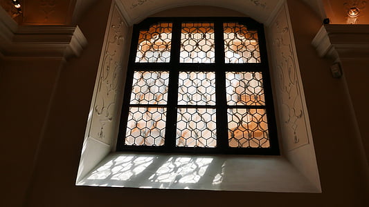 окно, Витраж, подсветка, тень, Церковь