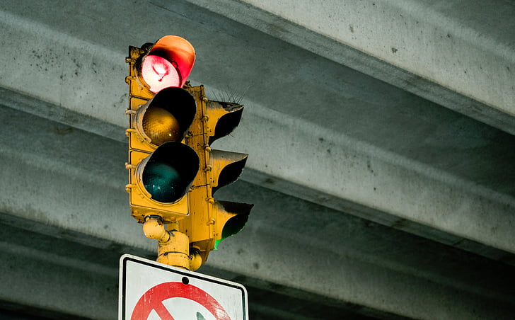 tegn, stoplys, grøn, gul, City, trafik, vejskilt