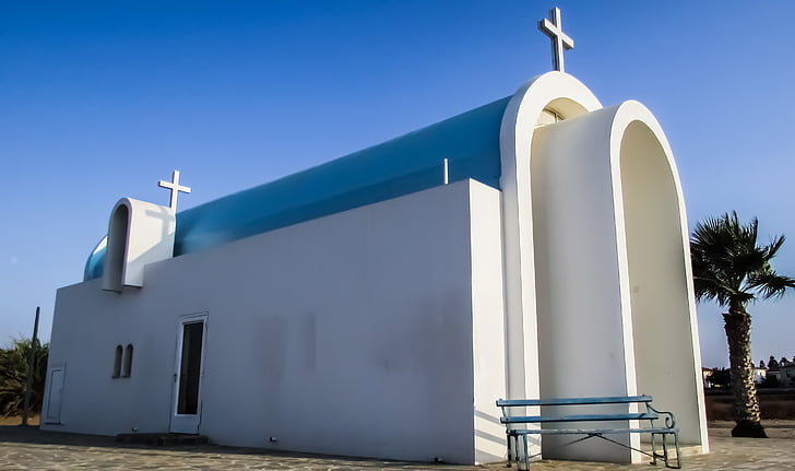 Kypros, Paralimni, Ayia triada, kirkko, arkkitehtuuri, moderni, uskonto