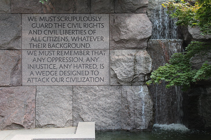 FDR, Memorial, textura, cascada, roca, piedra, Roosevelt