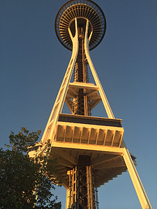 Seattle, wieży Space needle, Waszyngton, Architektura, Wieża