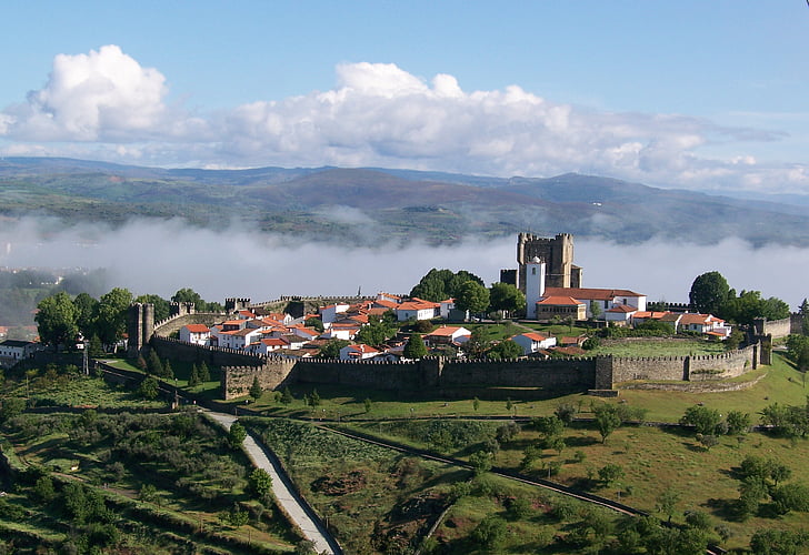 Португалия, Bragança, укрепления, турове, стена, средновековна