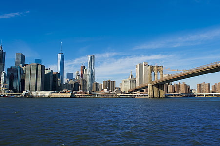 Manhattan, centrs, Brooklyn, pilsētas, pilsēta, Amerika, arhitektūra