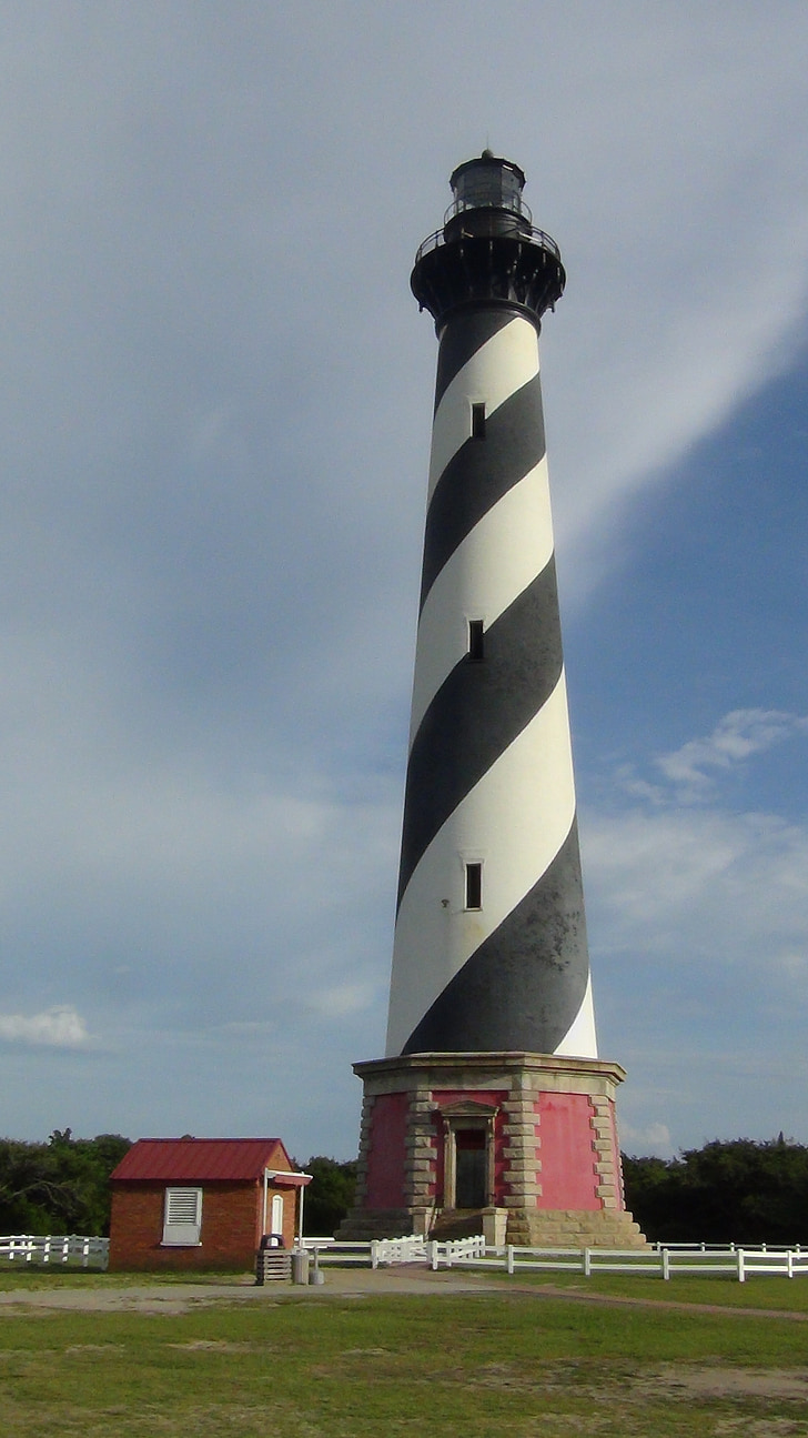 Hatteras, starostlivosti hatteras, Lighthouse, maják na Cape hatteras, Severná Karolína, OBX, Kladivový