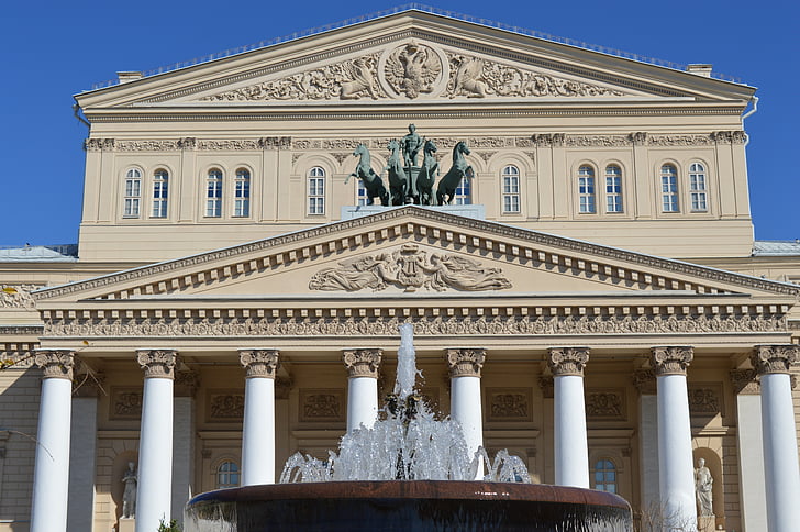 bolshoi theatre, culture, ballet, the façade of the, sights, moscow, russian ballet