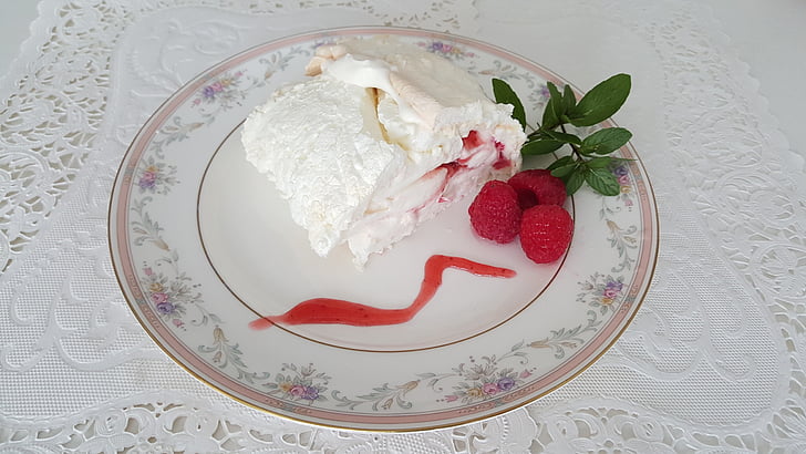 raspberry, dessert, white, sweet, berry, mint, nutrition