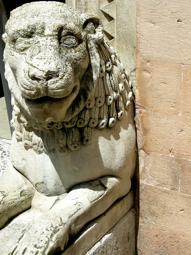Leo, Stein, Skulptur, Portal, Tür, Bronze, Marmor