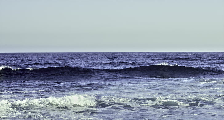 ocean, waves, sea, water, horizon over water, wave, nature