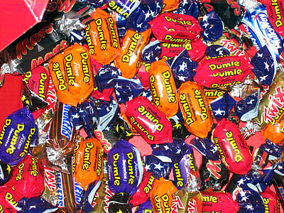 Candy, csomagolva, Dummies, konfekció, színes, finom, élvezet