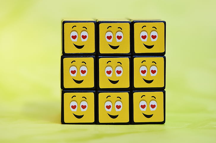 cube, รอยยิ้ม, ความรัก, ตลก, ความรู้สึก, อีโมติคอน, อารมณ์