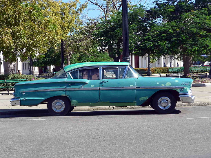 Automático, Oldtimer, carro americano, americana, clássico, 50, Cuba
