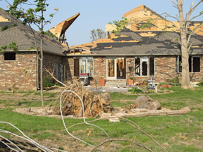 tornádo, ničení, Joplin, Missouri, devastace, trosky, dům