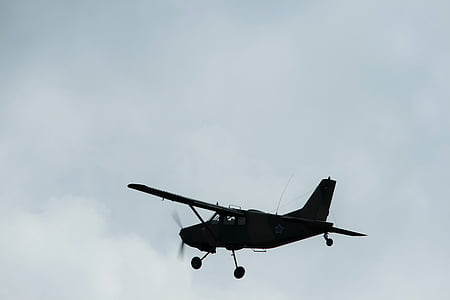 αεροπλάνο, σταθερές πτέρυγες, bosbok, που φέρουν, αέρα επιβαρύνουν, ουρανός, οθόνη