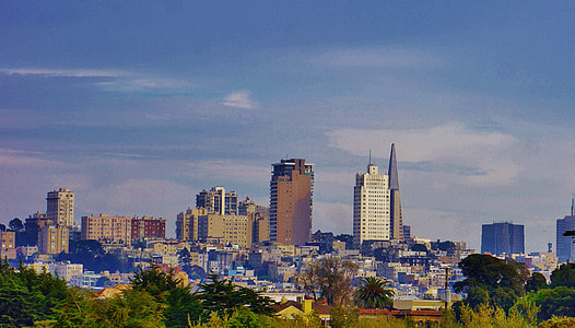 Крисси парк, Сан-Франциско, Калифорния, небо, городской пейзаж, здания, небоскреб