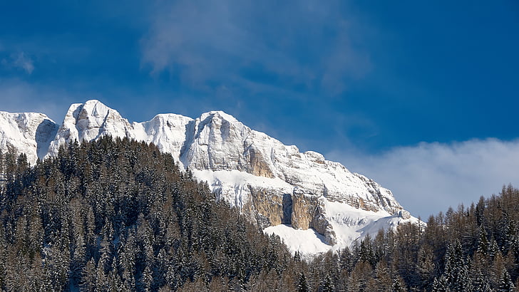 Sellan, talvi, Sellaronda, Talvinen, Dolomiitit, Alpine, vuoret