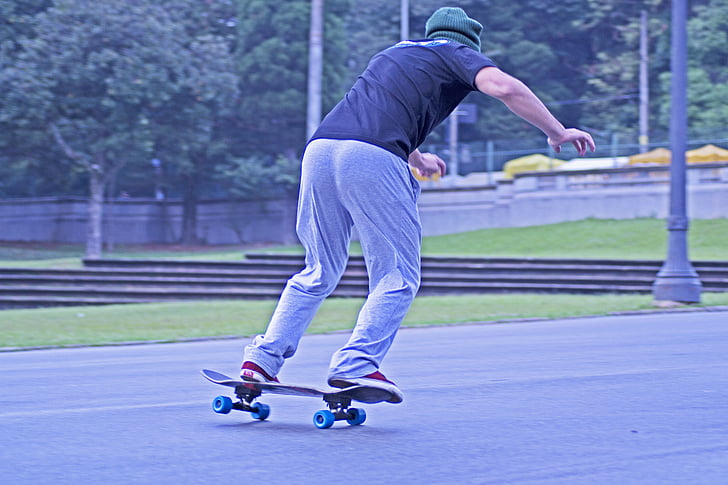 skateboard, sportovní, Ipiranga, Tony halk, svah, Longboard