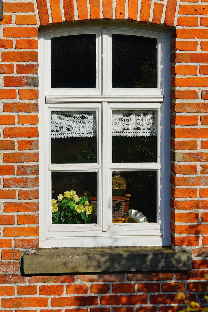 finestra, paret de la casa, façana, antiga casa, Marc, fehnhaus, Frísia Oriental